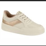 TENIS 7402.102 BRANCO OFF/DOURADO MODARE